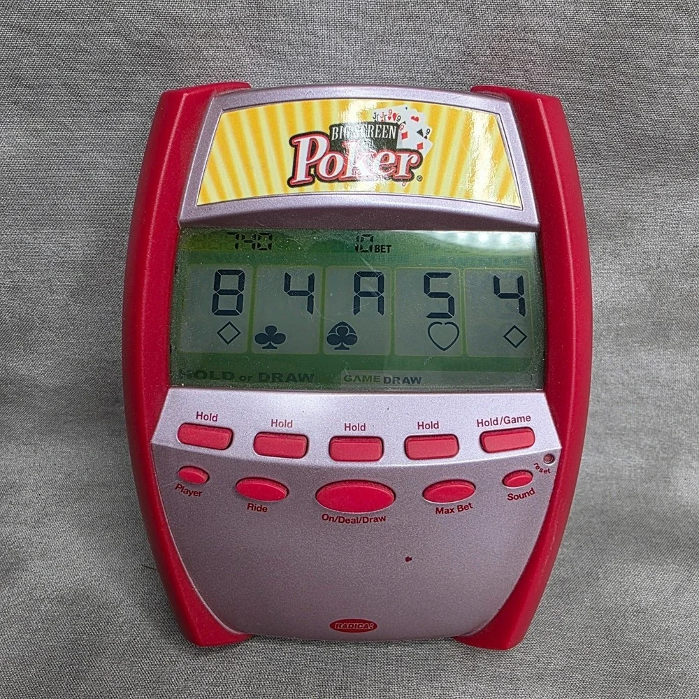 VTG Radica Big Screen Poker Handheld Backlit Lighted 3-in-1 Electronic Game 2005